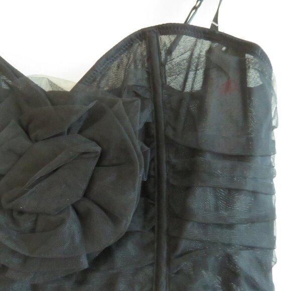 URBAN OUTFITTERS OUT FROM UNDER Rosabelle Tulle Rose Corset Black Whimsigoth NWT - Picture 4 of 14